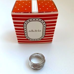Stella & Dot Stellar Pave Ring size 7 like new with box